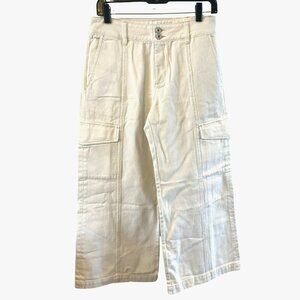 NWOT Sanctuary Denim Rebel Wide Leg Cargo Crop Standard Rise 27 White NEW
